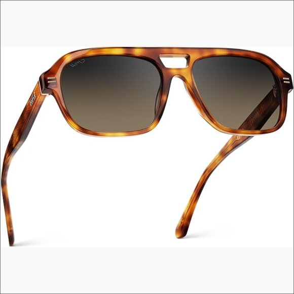 Acetate Frame Polarized Aviator Sunglasses with Double Bridge main image 4